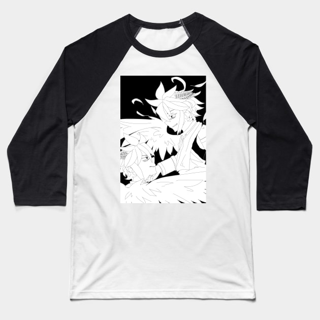 Sleep For Me (Black & White Version) Baseball T-Shirt by Decalf